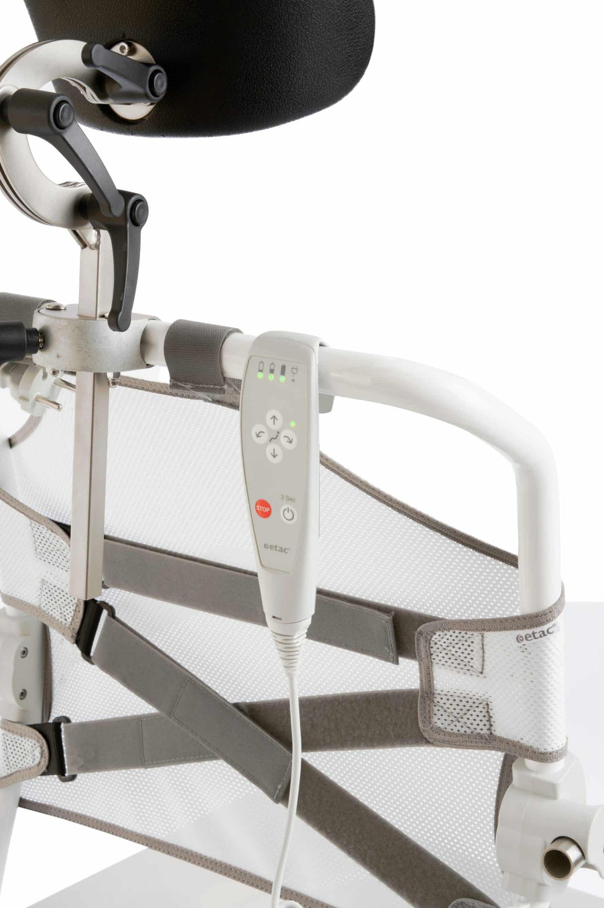 Etac Alto Electronic Mobile Shower Commode with Pan Holder