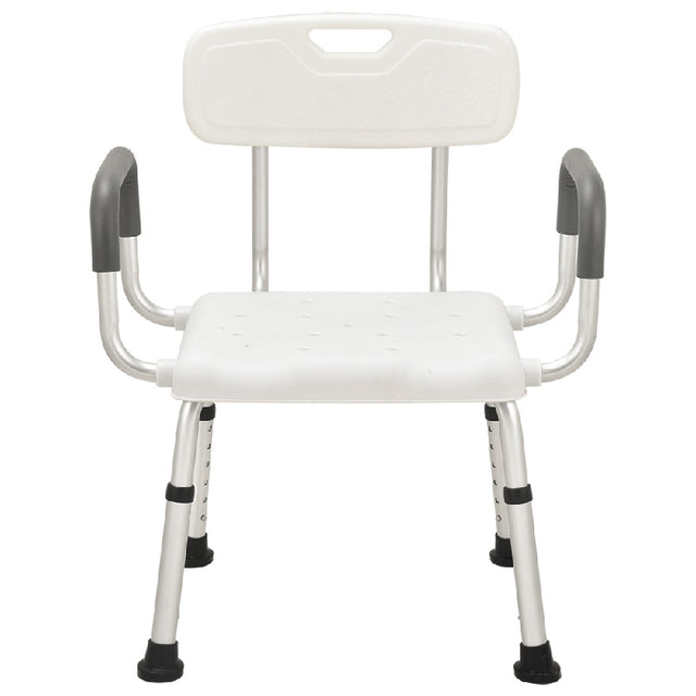 White Aluminium Bath Chair with Fast Assemble Armrest - Australian Assistive Technology Centre