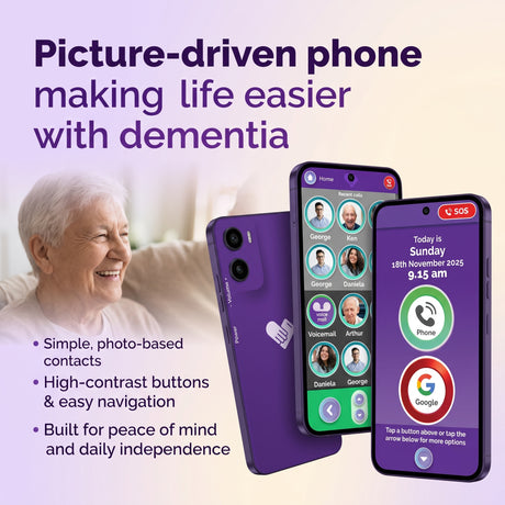 Big Purple Phone SilverFox packaged for NDIS and Home Care Package customers in Australia
