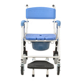 Aluminium Glossy Commode Chair with 8 inch and 5 inch - Australian Assistive Technology Centre