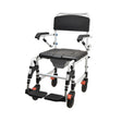 Black Aluminium Commode Chair with Flipped Armrest - Australian Assistive Technology Centre
