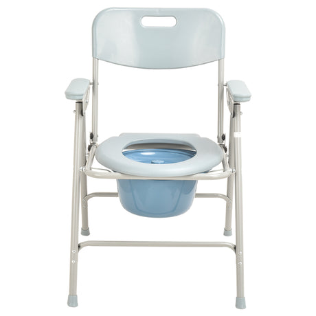 Light Gray Commode Chair with Iron Frame - Australian Assistive Technology Centre