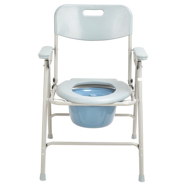 Light Gray Commode Chair with Iron Frame - Australian Assistive Technology Centre