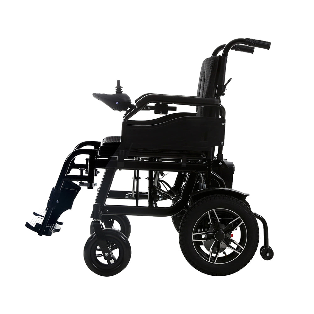 Foldable Black Electric 20 km range Wheelchair with Handy Bag - Australian Assistive Technology Centre