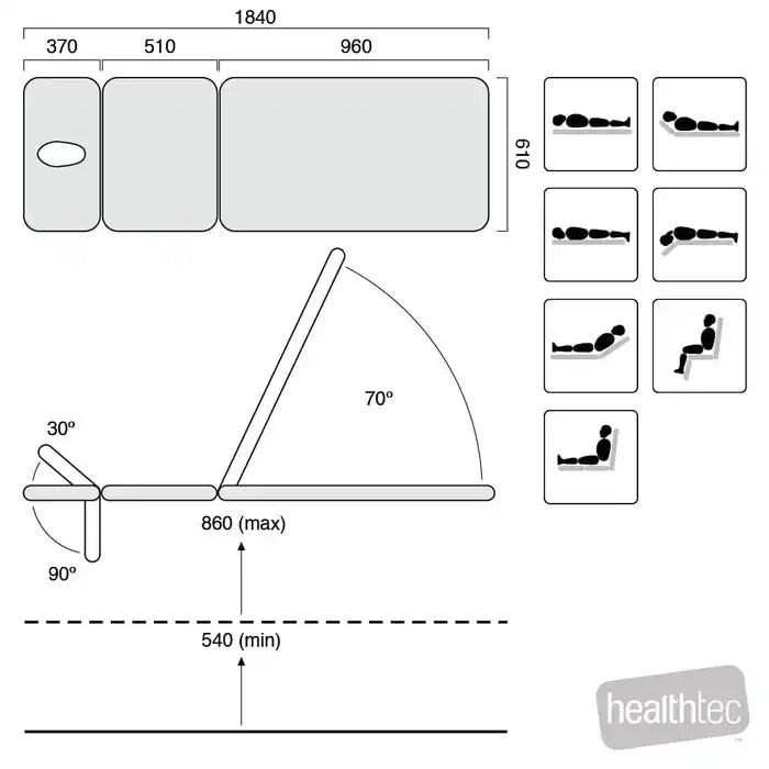 Healthtec SC Treatment Table – 3 Section