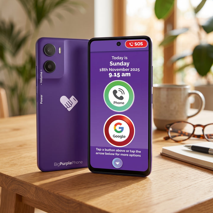 Big Purple Phone SilverFox Senior Smartphone