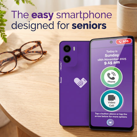 Big Purple Phone SilverFox carer portal on laptop