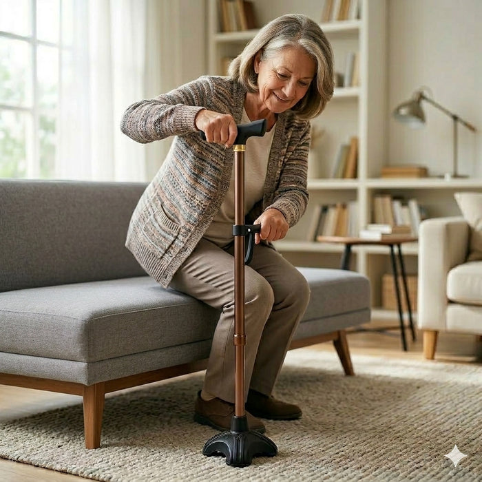 Days Sit to Stand Assist T-Handle Walking Stick with Lever, Bronze - Australian Assistive Technology Centre