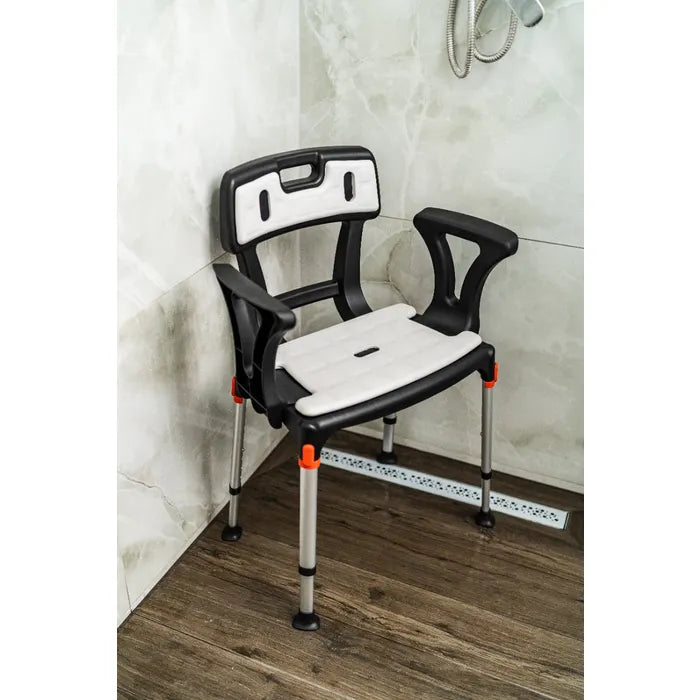 King Shower Seat With Back & Armrests - Australian Assistive Technology Centre