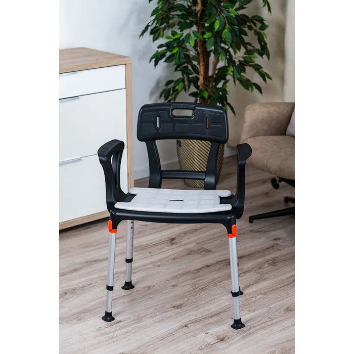 King Shower Seat With Back & Armrests - Australian Assistive Technology Centre