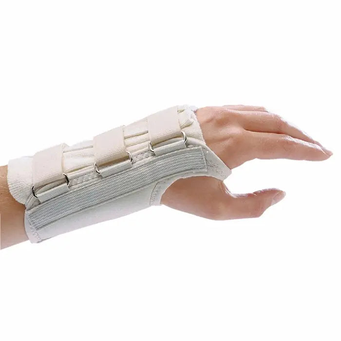 Rolyan D-Ring Wrist Brace, Long Length, Beige