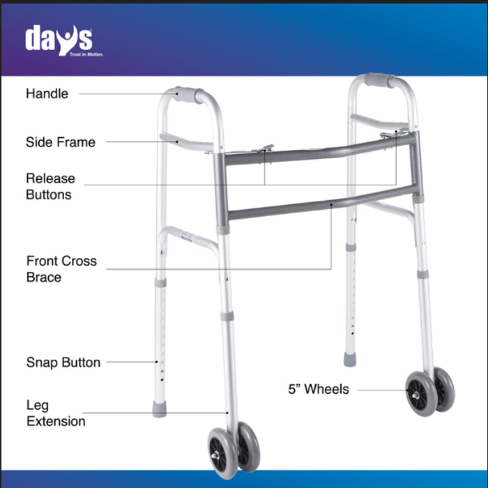 Days Bariatric Walker 317kg with Double 5" Wheels - Australian Assistive Technology Centre