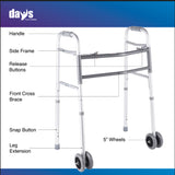 Days Bariatric Walker 317kg with Double 5" Wheels - Australian Assistive Technology Centre