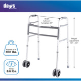 Days Bariatric Walker 317kg with Double 5" Wheels - Australian Assistive Technology Centre