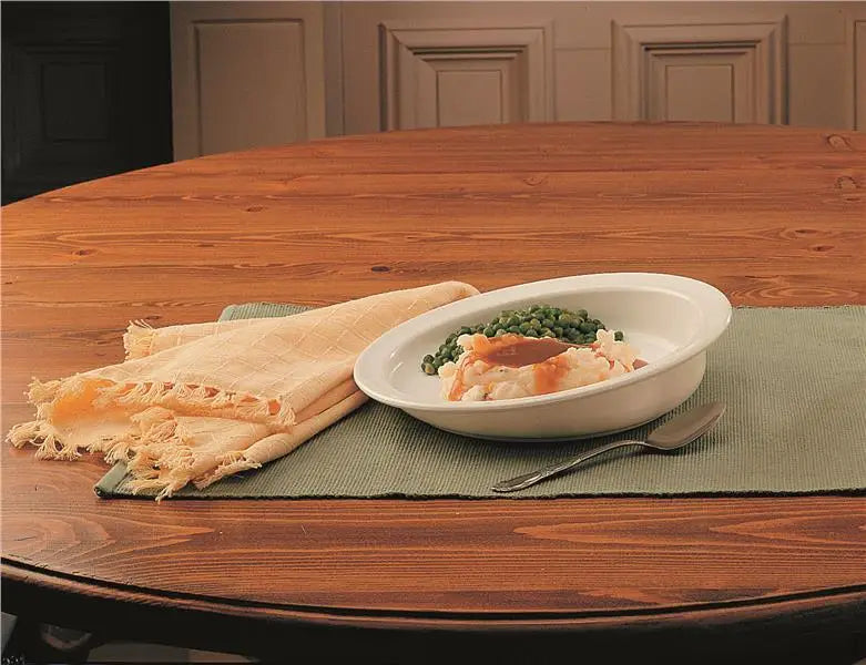 Hi-Lo Scoop Plate, 228mm dia, White - Australian Assistive Technology Centre