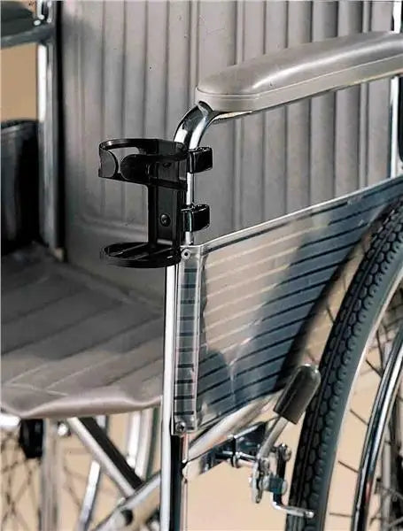Wheelchair Beverage Holder, Standard Arm, Black    BEHINN - Australian Assistive Technology Centre