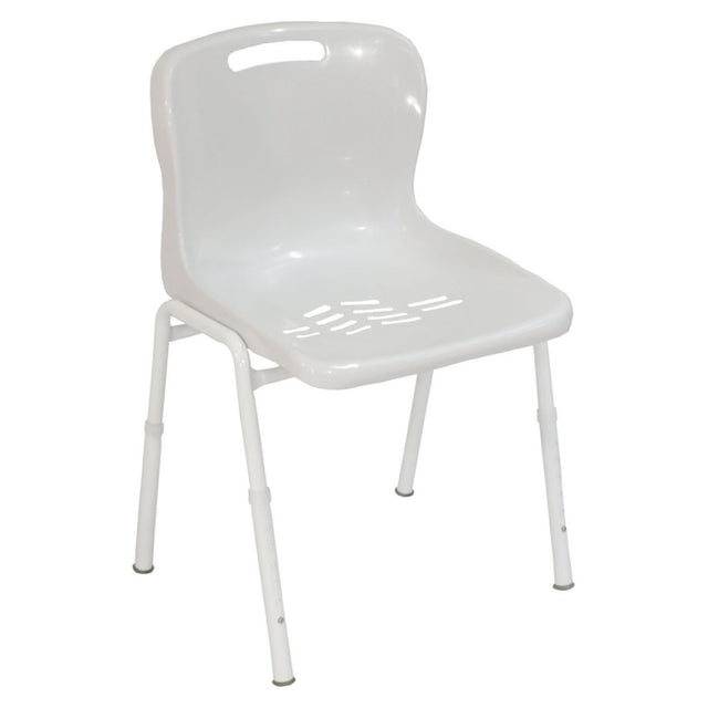 KCare Shower Chair with Plastic Seat, No Arms, White - Australian Assistive Technology Centre