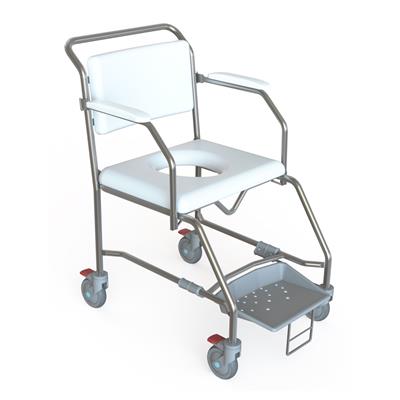 TRANSIT MOBILE SHOWER COMMODE WITH SLIDEOUT FOOTPLATE - Australian Assistive Technology Centre