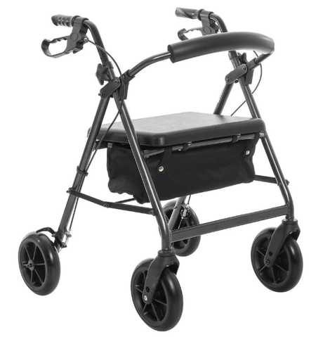 K Care Deluxe Bowls Seat Walker 8" - Charcoal - Australian Assistive Technology Centre