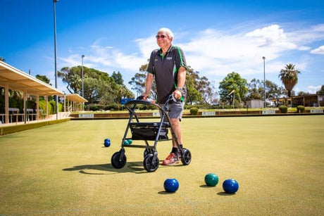 K Care Deluxe Bowls Seat Walker 8" - Charcoal - Australian Assistive Technology Centre