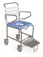 KCare Attendant Propelled Shower Commode Swing-Up Arms Non-Weight Bearing Sliding Footrest 445mm - Australian Assistive Technology Centre