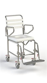TRANSIT MOBILE SHOWER COMMODE WITH SWINGAWAY FOOTRESTS - 445MM