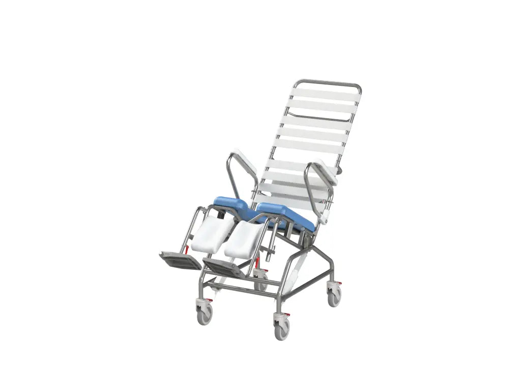 KCare Electric Tilt In Space Mobile Shower Commode with Swingaway Footrest - 445mm - Australian Assistive Technology Centre