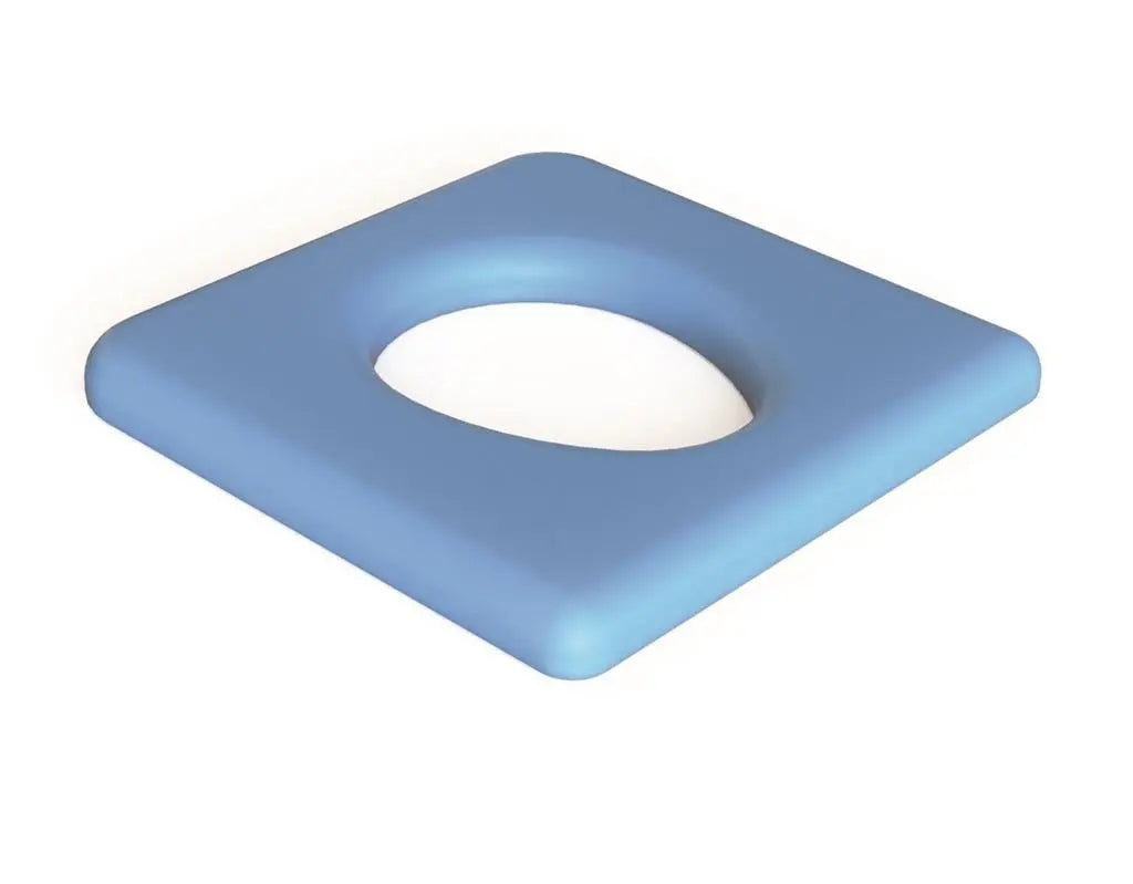 KCare Shower Commode Seat - Polyurethane Blue Closed - Australian Assistive Technology Centre