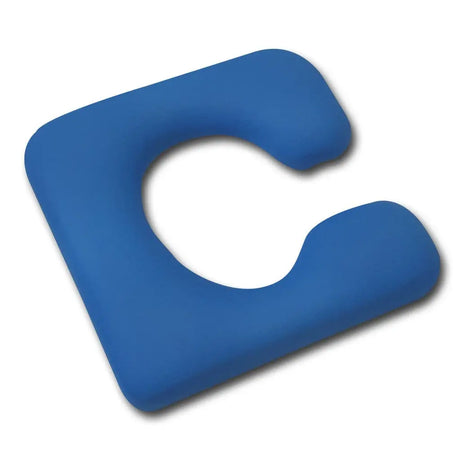 KCare Shower Commode Seat - Handmade LHS Open Blue Vinyl - Australian Assistive Technology Centre