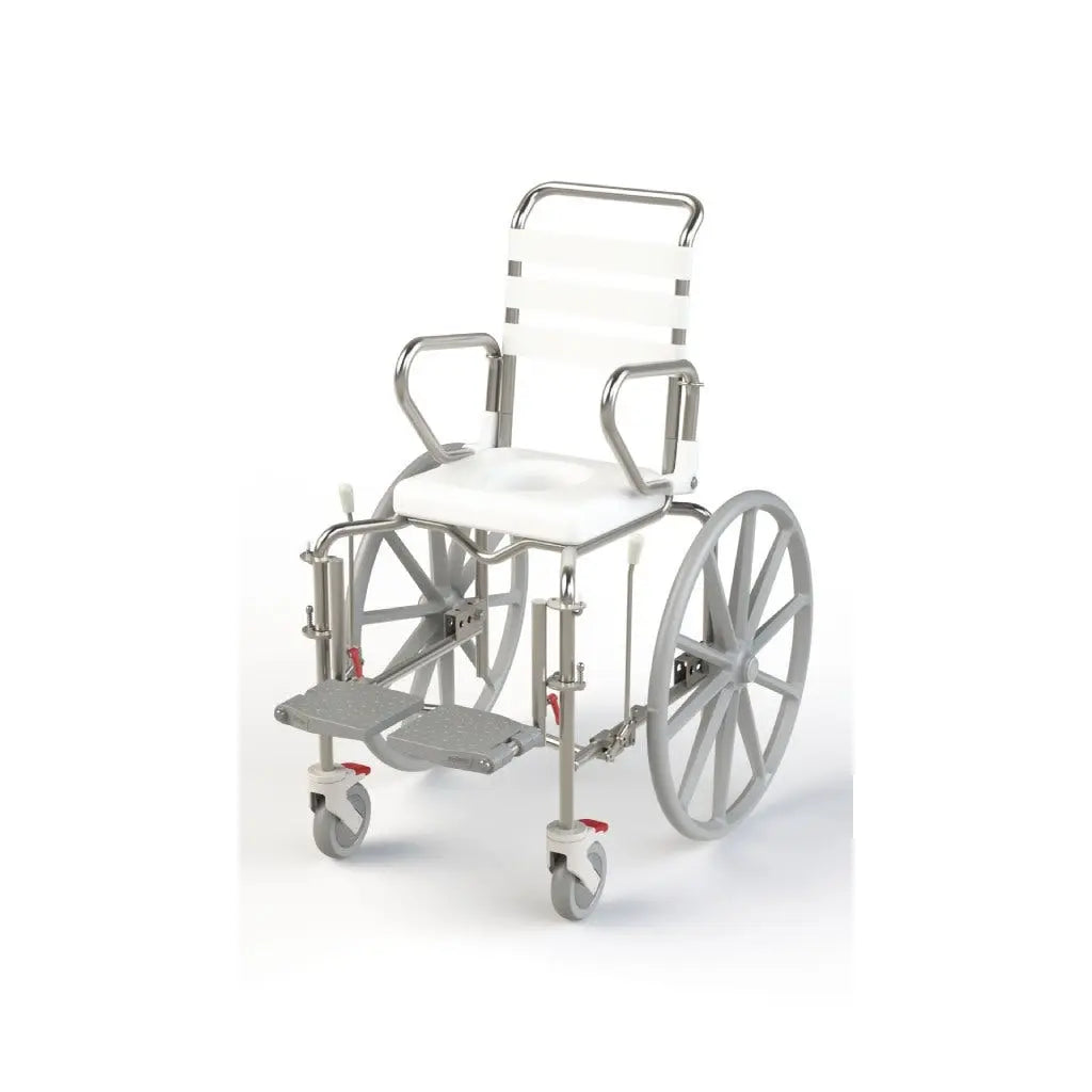 Self Propel Mobile Shower Commode with Swingaway Footrest - 320mm - Australian Assistive Technology Centre