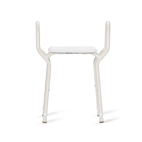 KCare Heavy Duty Shower Stool Clip-on Plastic Seat with Arms Aluminium - Australian Assistive Technology Centre