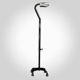 KCare Quad Cane Anodised Black - Australian Assistive Technology Centre