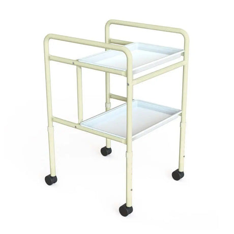KCare Tray Mobile Trolley Double Height Adjustable - Vanilla - Australian Assistive Technology Centre