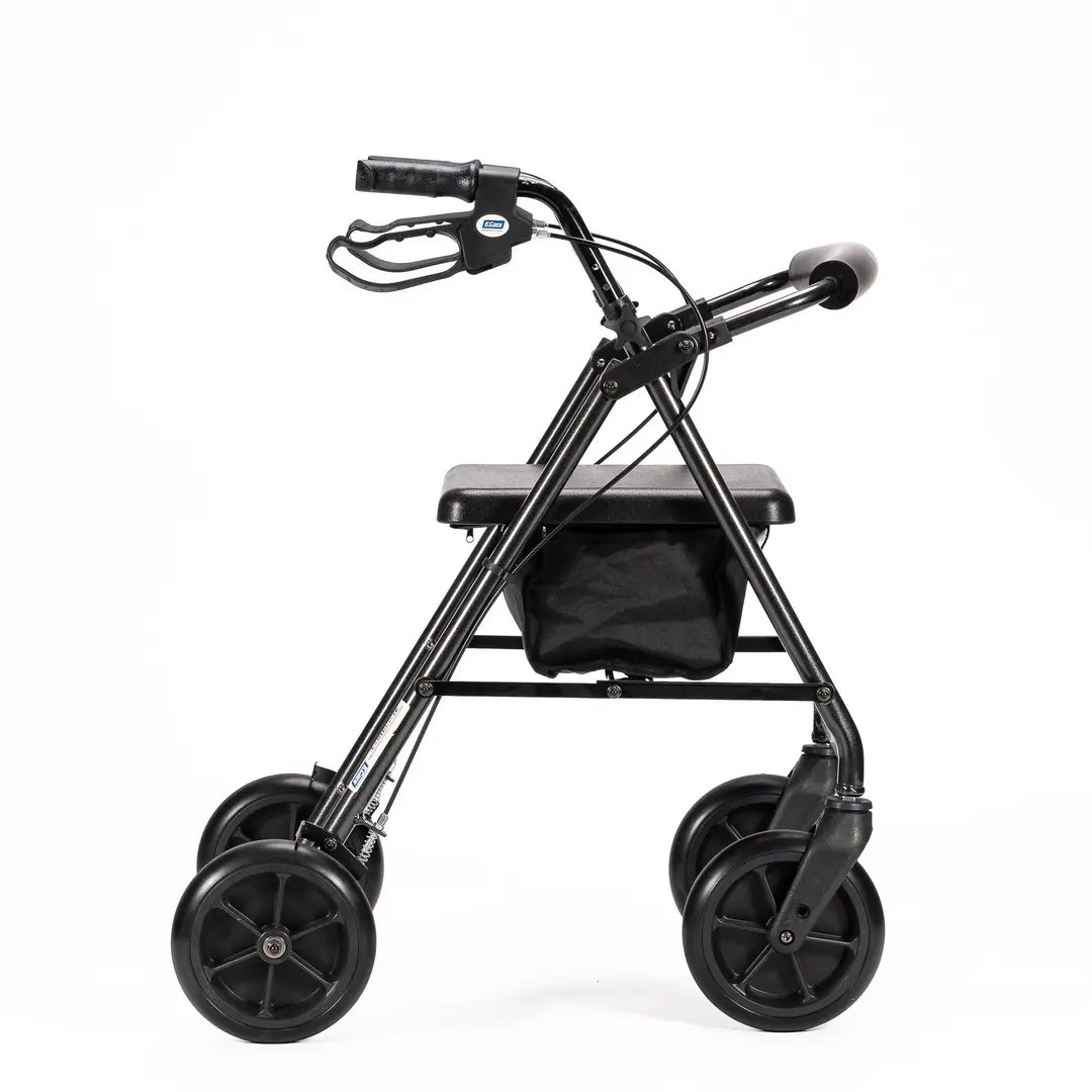 KCare Bowls Walker - 8'' Soft PU Wheels - Black Aluminium - Australian Assistive Technology Centre