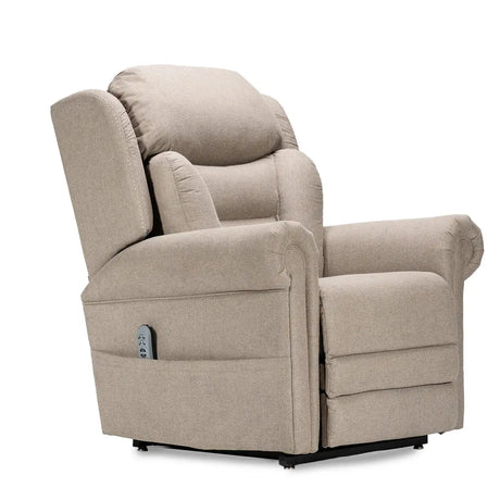 KCare Alivio Donatello Merino 3 Roll Back 4-Motor Electric Lift Recliner Chair – Standard Back in Light Grey - Australian Assistive Technology Centre