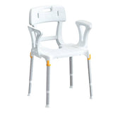 King Shower Chair With Cutout-Back & Armrests          BEHI - Australian Assistive Technology Centre