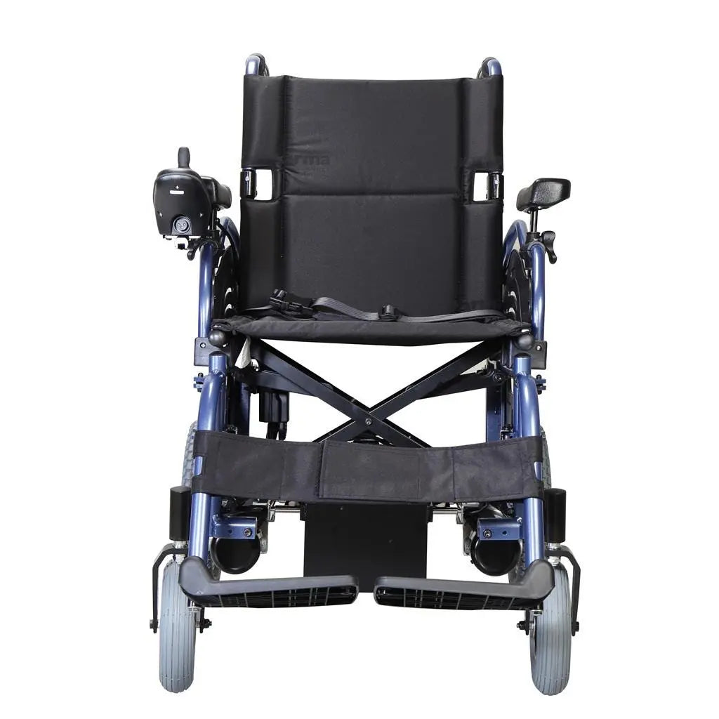 KCare Karma KP25.2 Power Wheelchair Diamond Blue and Black - Australian Assistive Technology Centre
