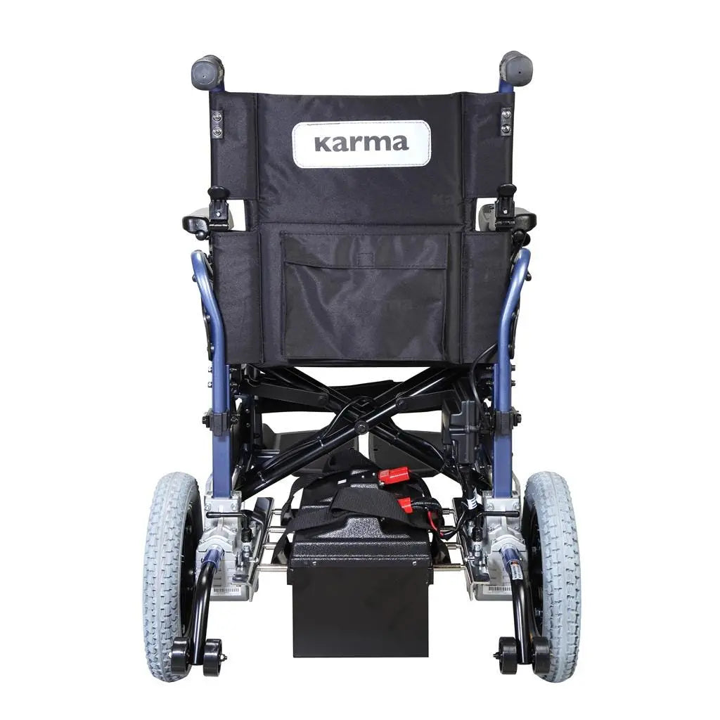 KCare Karma KP25.2 Power Wheelchair Diamond Blue and Black - Australian Assistive Technology Centre