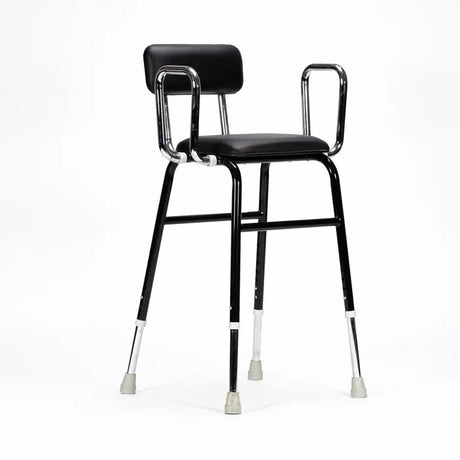 KCare Kitchen Perching Stool with Arms Black - Australian Assistive Technology Centre