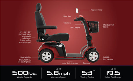 Pride Maxima HD Scooter - Blue - Australian Assistive Technology Centre