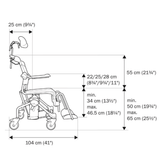 Etac Swift Mobil-2 Tilt In Space Mobile Shower Commode with Pan Holder