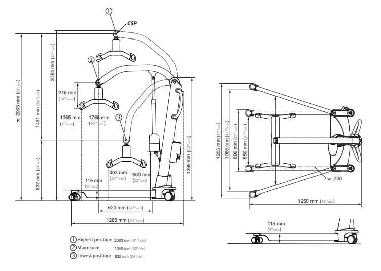 Molift Mover 205 Generation 2 Mobile Patient Lifter