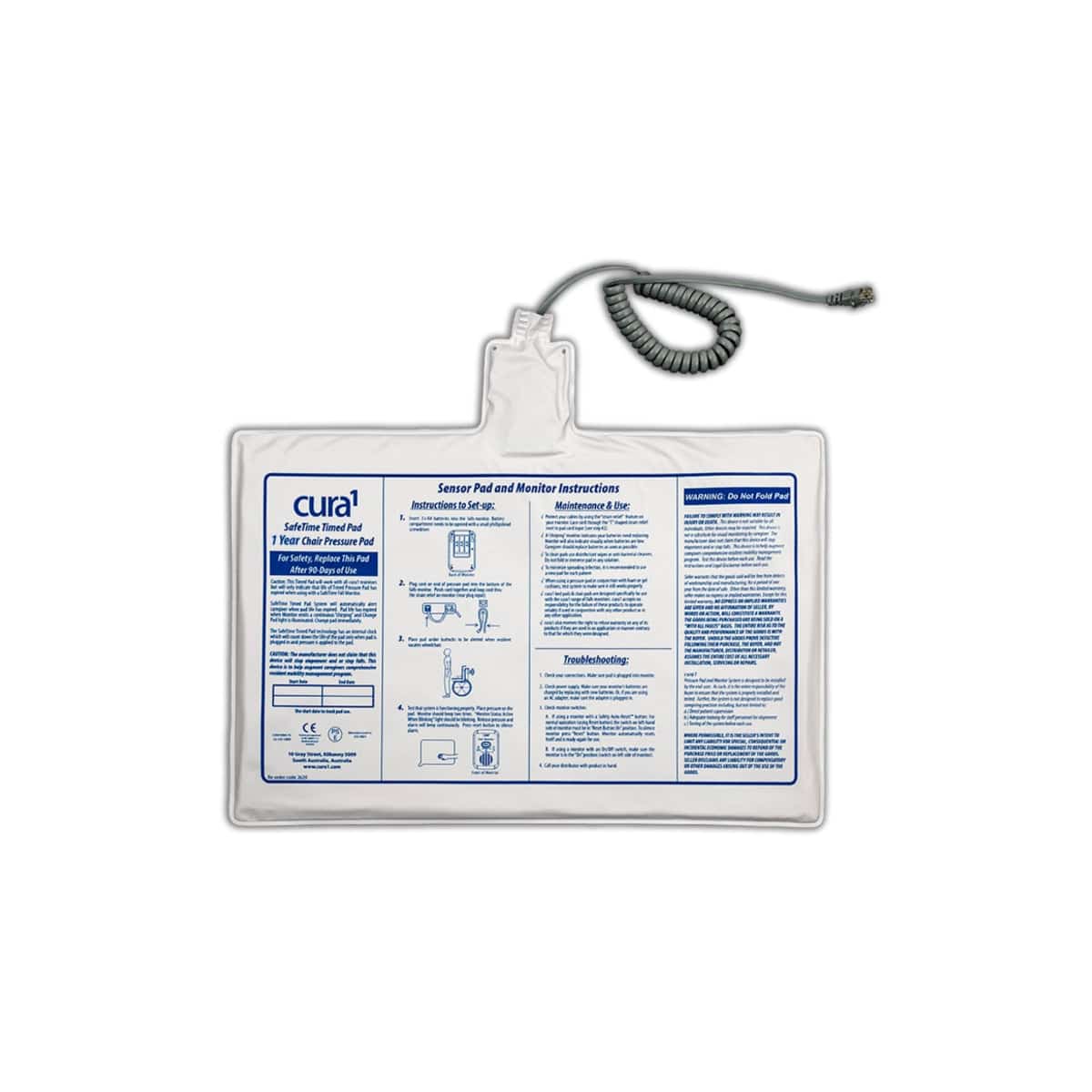 Cura1 SafeTime Wheelchair / Chair Pad   1 Year
