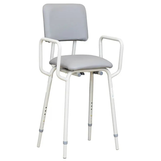 KCare Kitchen Stool with Arms Vinyl - Knock Down - 350mm - SWL 110kg - Australian Assistive Technology Centre