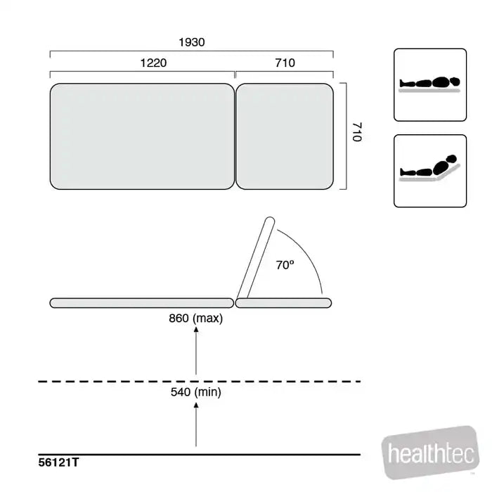 Healthtec SC Examination Table – 2 Section - Australian Assistive Technology Centre