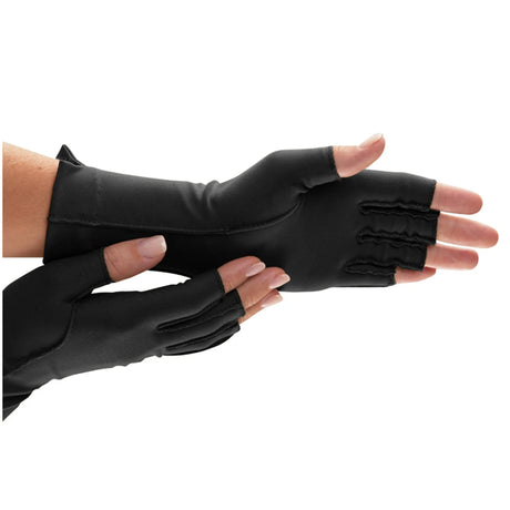 Isotoner Therapeutic Gloves - Open Finger (Black, Pairs) - Australian Assistive Technology Centre